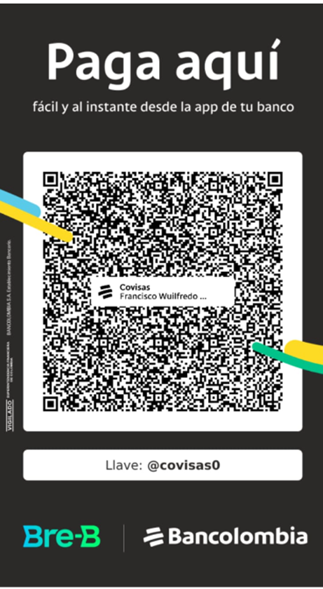 Official CoVisas Bre-B payment QR